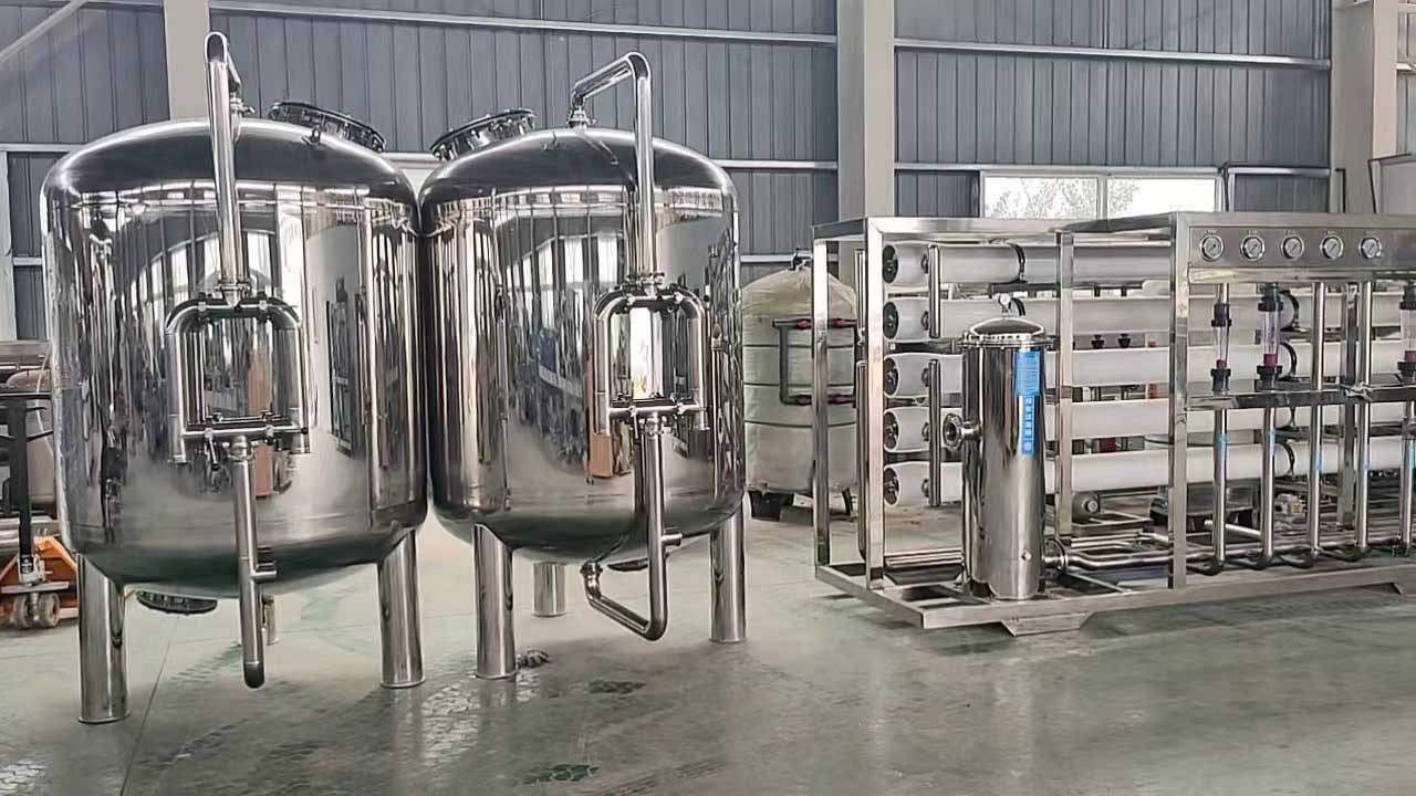 城子河全不锈钢10T双级反渗透设备饮料厂定制
